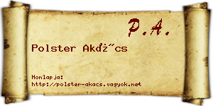 Polster Akács névjegykártya